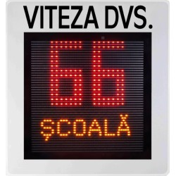 Indicator rutier afisare viteza – multicolor (3 LEd-uri), 45 cm, date trafic, carcasa aluminiu